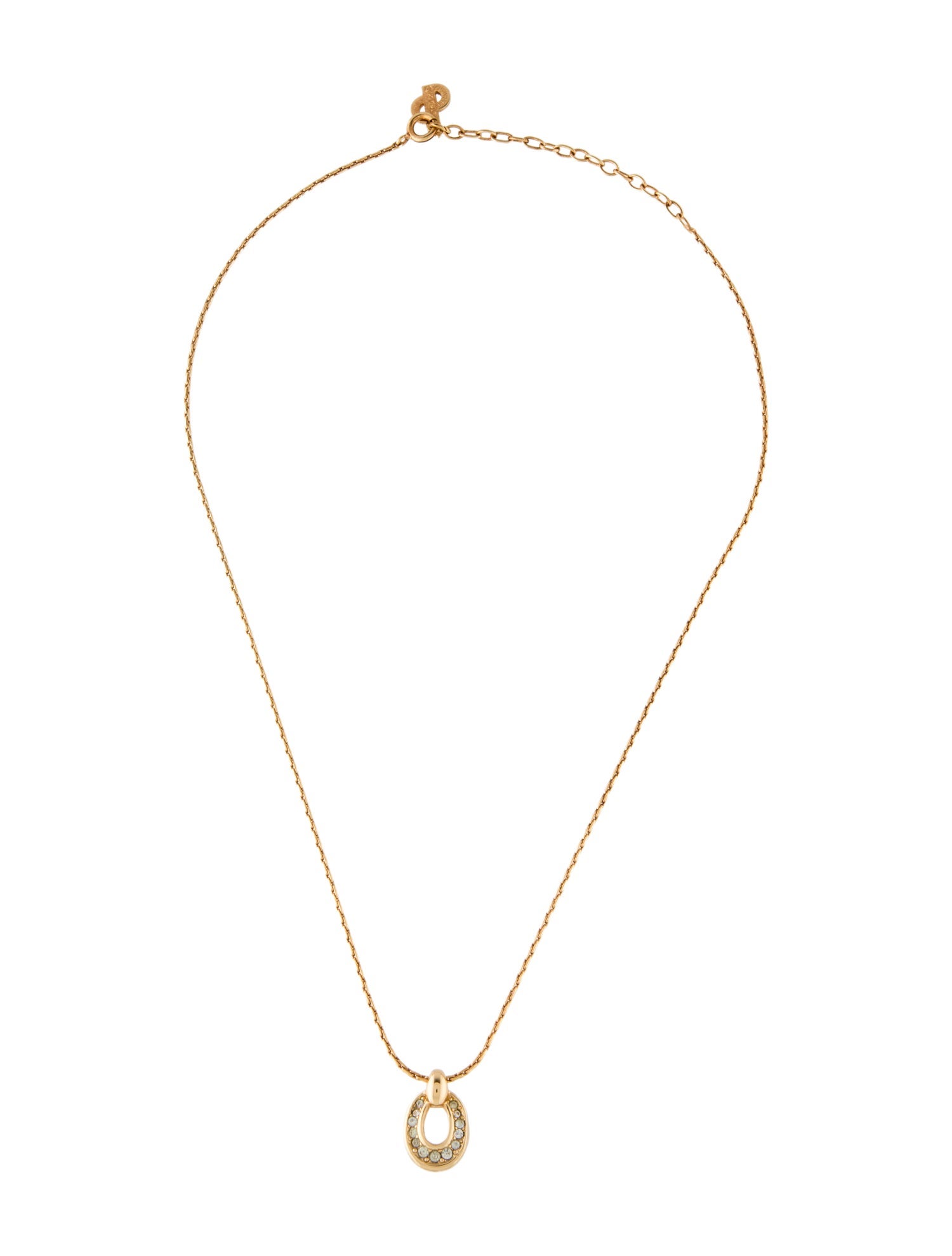 Christian Dior Vintage Crystal Pendant Necklace